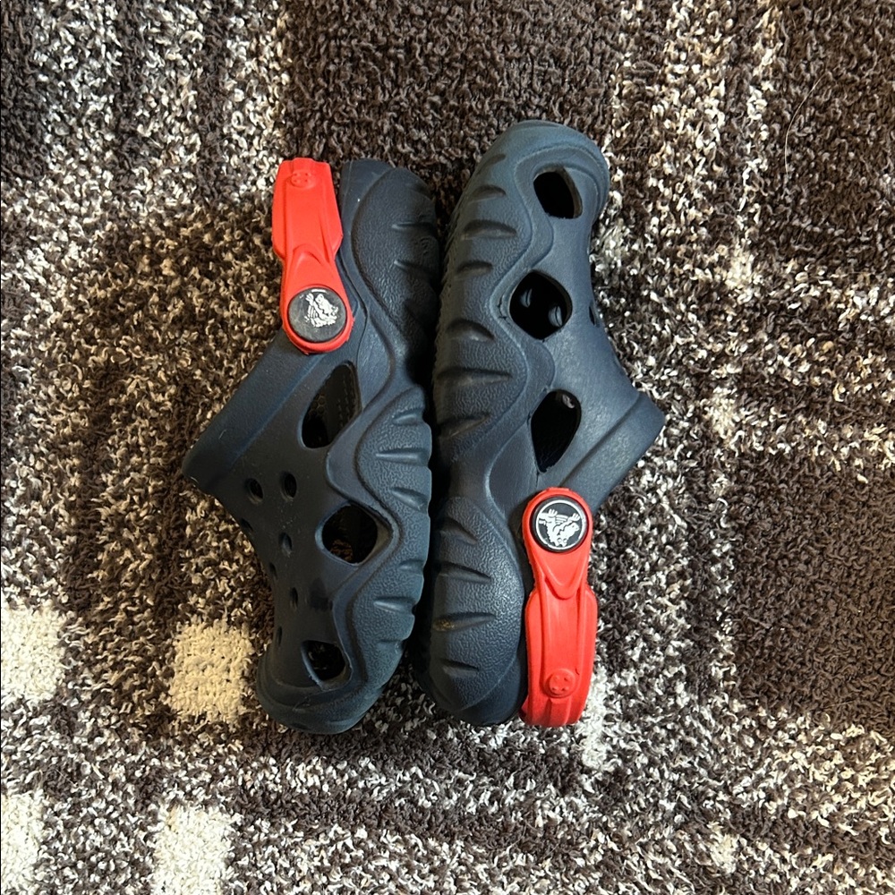 CROCS Kids Navy and Red Water Shoes